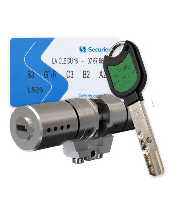 Cylindre compatible Fichet Forges P101-P132-P102 RB-Locks Locxis avec carte de propriété et clé profil La Clé du 16
