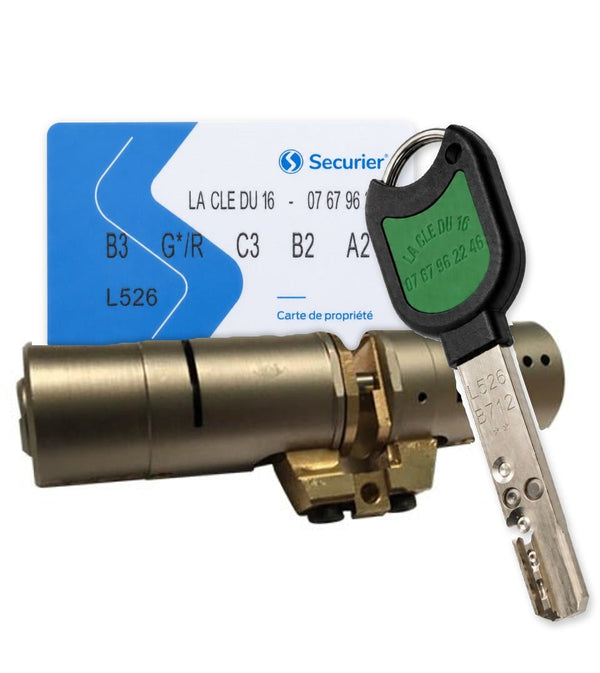Cylindre compatible Fichet Vertipoint T et Fortissime T RB-Locks Locxis avec carte de propriété et clé profil La Clé du 16