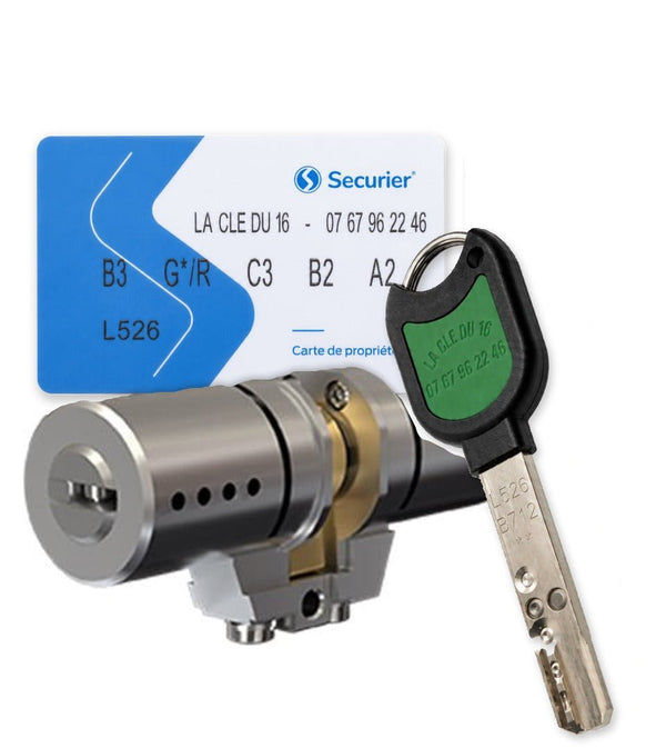 Cylindre compatible serrures Fichet à larder RB-Locks Locxis avec carte de propriété et clé profil La Clé du 16