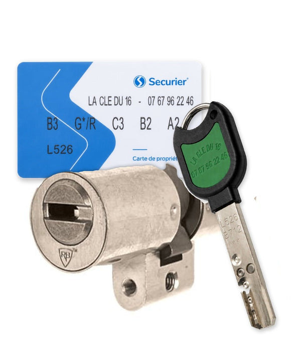 Cylindre profil suisse compatible Kaba et Keso RB-Locks Locxis avec carte de propriété et clé profil La Clé du 16