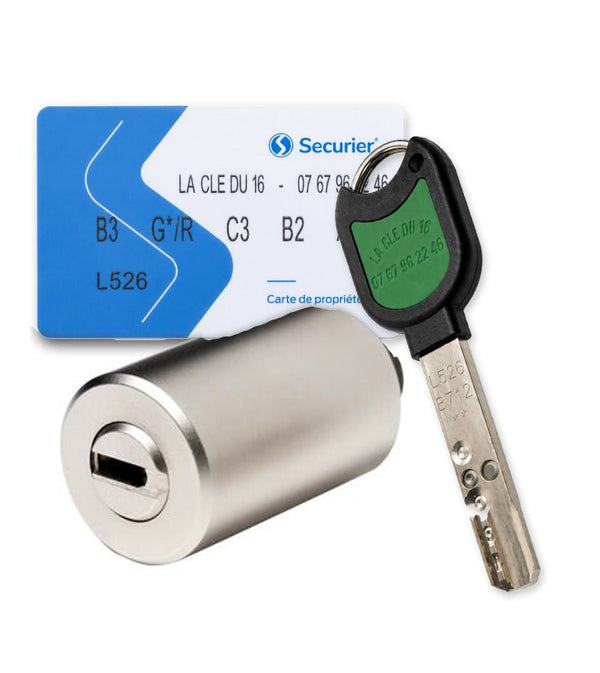 Cylindre rond compatible Vachette V136 et Iseo City RB-Locks Locxis avec carte de propriété et clé profil La Clé du 16